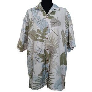 Tommy Bahama Men's Shirt Short Sleeve Button Down Silk Cotton Blend Tropical